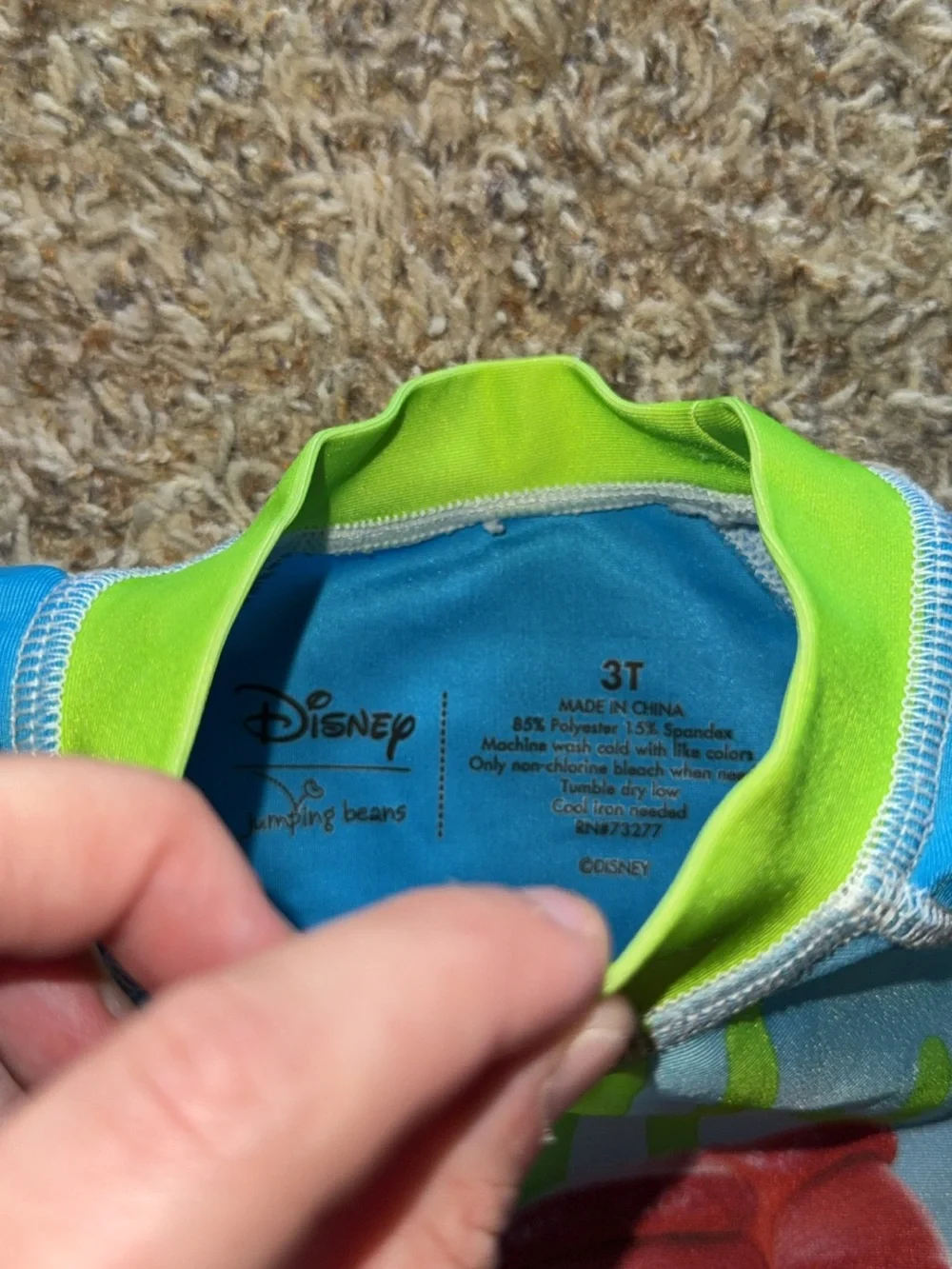 Disney Finding Dory Jumping Beans Rash Guard Swim Shirt 3T